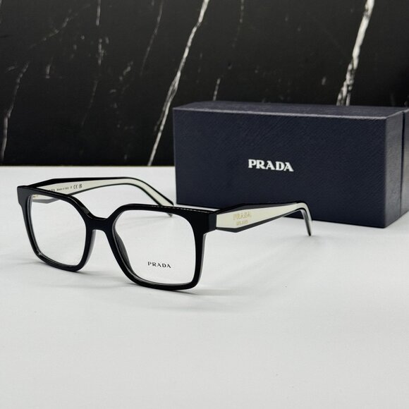 NEW PRADA PRB03V 16K1O1 WOMEN BLACK EYEGLASSES VPR B03 16K1O1 - Picture 1 of 9
